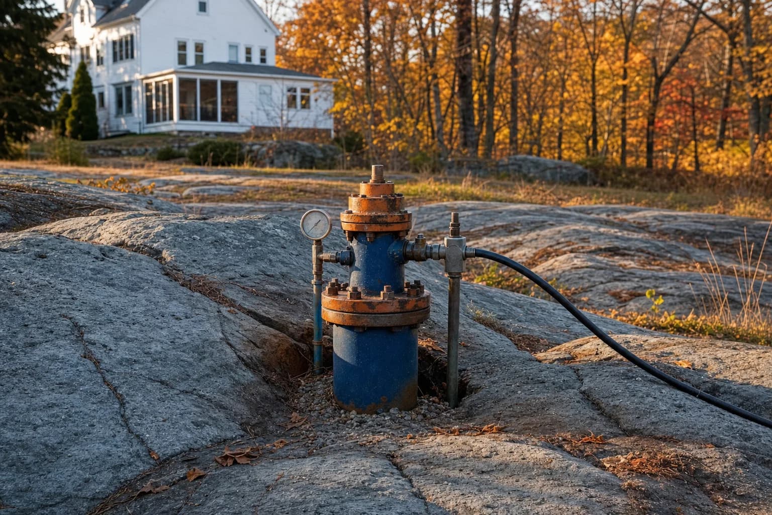 Bedrock aquifer cross-section showing arsenic mobilizing from rock into a well draw zone